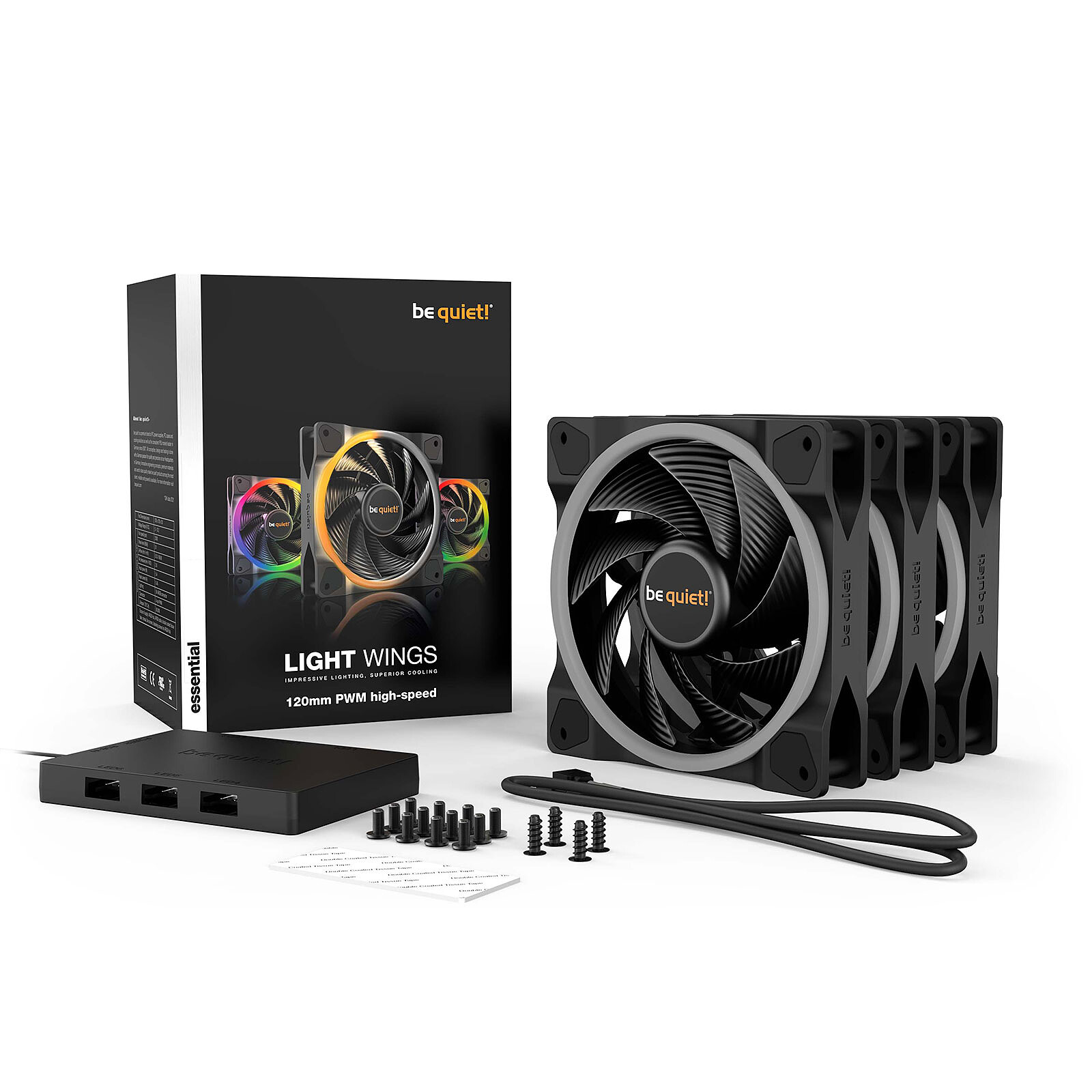 be quiet! Light Wings 120 mm PWM High Speed ARGB Triple Pack – Image 3